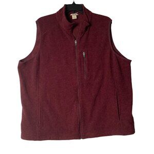Duluth‎ Trading Co. Maroon Red Full-Zip Fleece Vest Men Size 2X Large Pockets